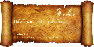 Héjas Lóránt névjegykártya